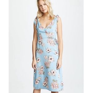 MINKPINK Elysium Blue Floral Wrap Dress